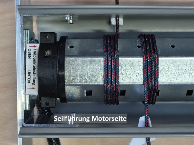 Seilwicklung, Seilfuehrung Motorseite Seilwicklung, Seilfuehrung Motorseite