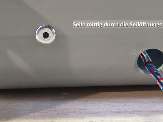 Seilfuehrung mittig aus Oeffnung heraus Seilfuehrung mittig aus Oeffnung heraus